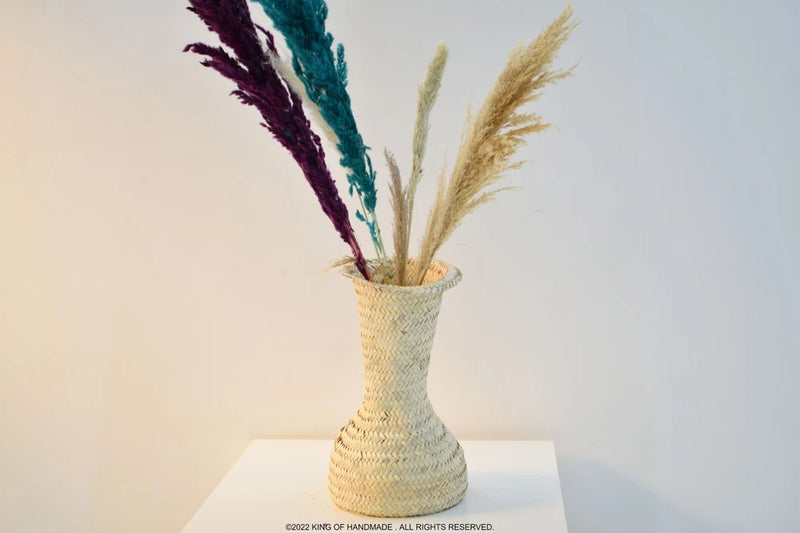 Floor vase, flower vase, vases for flowers, handmade vase, Boho vase in palm Pampas Grass
