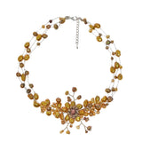 Golden Sunflower Blossom Freshwater Dyed Pearl Necklace Sunflower