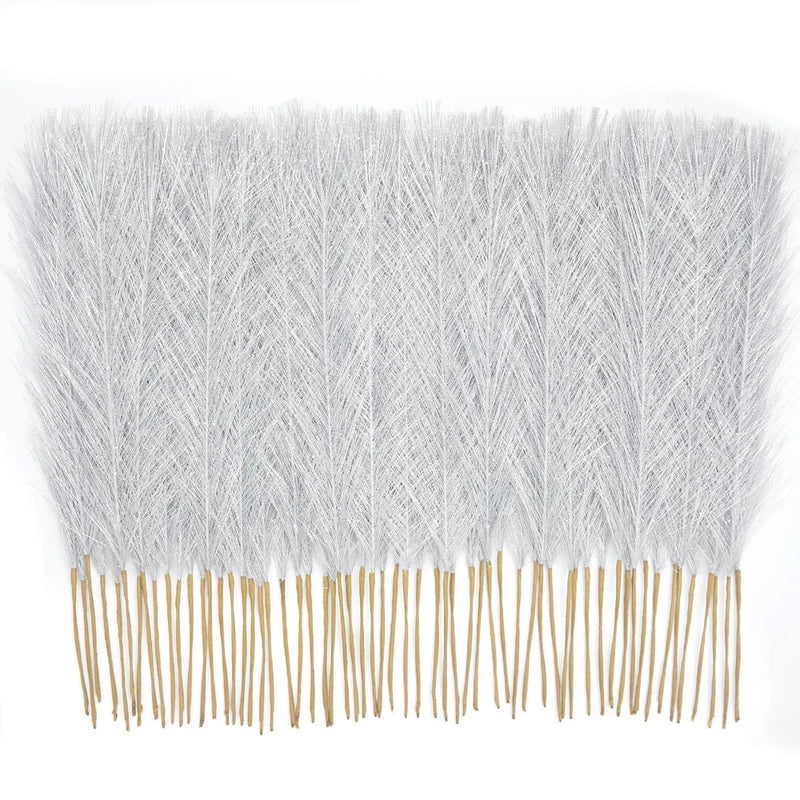 50PCS Pampas Grass Decor, 17" Silver Pampas Grass, Fluffy Small Pampas Grass ... Pampas Grass