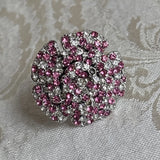 Park Lane Pink Flower Carnation Ring Size 8 Silver Tone  HTF READ Description Carnation