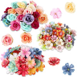 160 Pcs Faux Flower Heads Mini Artificial Flower Heads Fake Peony Daisy Rose ... Peony