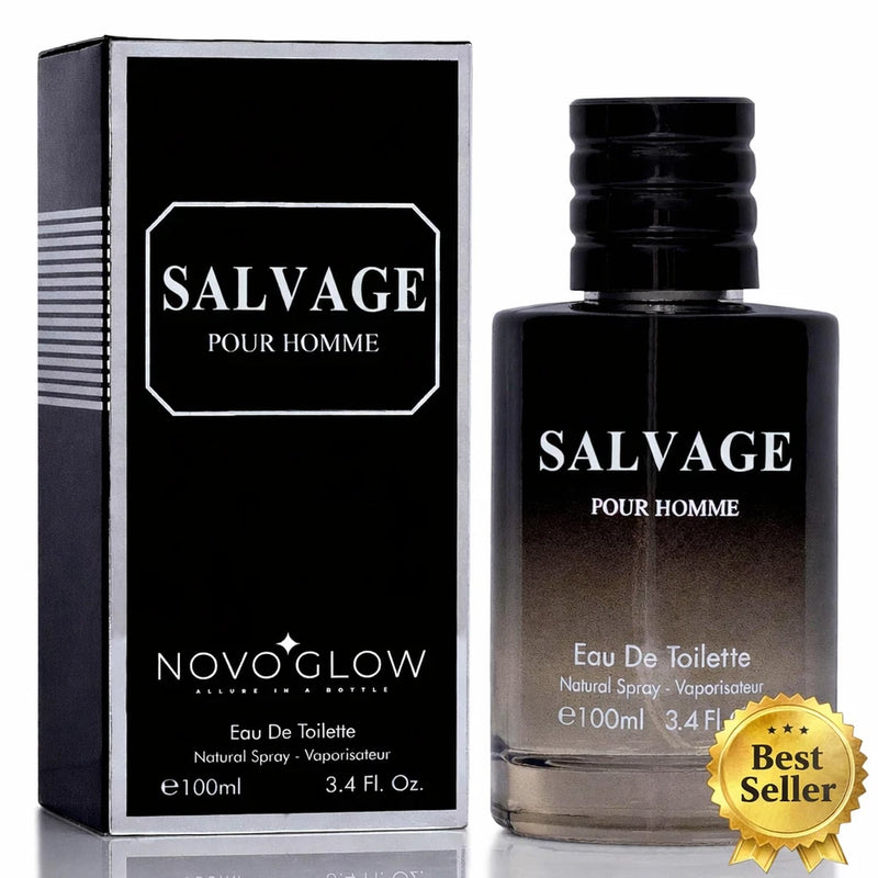 NovoGlow Salvage for Men 3.4 Oz Men's Eau De Toilette Spray Refreshing  scent EDT