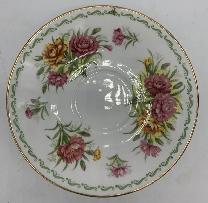 LOVELY QUEENS SPECIAL FLOWERS CARNATION SAUCER Only ROSINA CHINA LTD ENGLAND Carnation