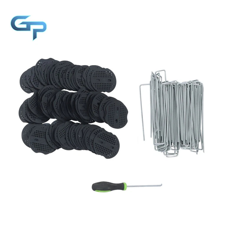 201 Pack W/ Mats & Precision Hook Galvanized Garden Stakes Landscape Staples Set Garden Plants