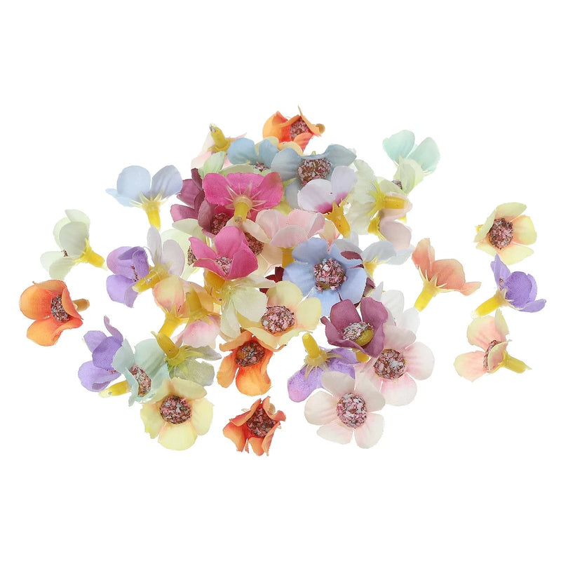 50Pcs 0.79" Artificial Silk Daisy Flower Heads Fake Flowers for DIY, Multi-color Daisies