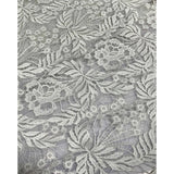 Ivory Leafy Floral - Schiffli Lace Fabric Flowering Plants