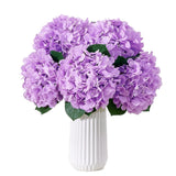 8pcs Lavender Fake Flowers Silk Hydrangea Artificial Flowers Bouquets Faux Hy... Hydrangea