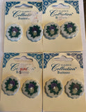 Westrim 7/8Ó Purple Hydrangea Flower Ceramic 2 Hole Buttons Lot/4 Button Cards Hydrangea