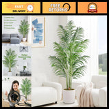 6ft Artificial Palm Tree - Faux Tropical Areca Plant with 18 Leaves for Home Dec Green Plant