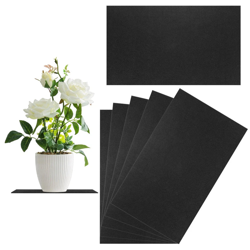 6-Pack Cork Plant Coasters, 13 Inch Square Cork Plant Mats for Garden [Black] Garden Plants