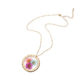 Pressed Flower Heart Pendant Necklace Sunflower Daisy Flower Necklace Real Dried Sunflower