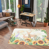 3D Sunflower Flower Deer NAO49 Game Rug Mat Elegant Photo Carpet Mat Fay Sunflower