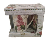 Kent Pottery Ceramic Coffee Mug w/Lid, Gift Set, Rose & Hydrangea, NEW in Box Hydrangea