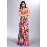 NWT ABS Allen B. SCHWARTZ prom pageant evening formal long SILK Floral dress  6 Carnation