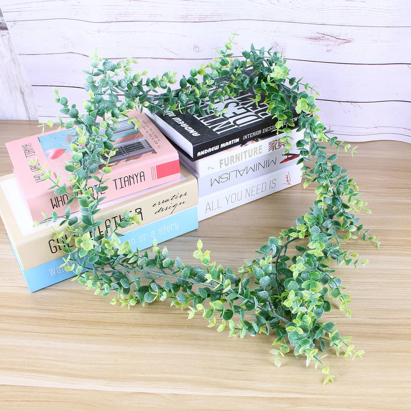 Artificial eucalyptus vine strands, set of 2, green leaves