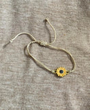 Sunflower Tan Cord Bracelet Slide Closure C82-27 Sunflower