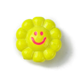 30 pcs Smiling Sunflower Acrylic Beads Yellow Flower with Happy Face Beads fo... Sunflower
