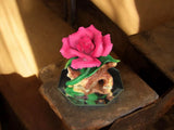 Ceramic Carnation Flower on Glass Base Figurine, Gift for Her, Gift for Mom, Mot Carnation