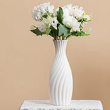 White Ceramic Vase with Swirl Texture - 10" Unique Flower Vase for Pampas Gra... Pampas Grass