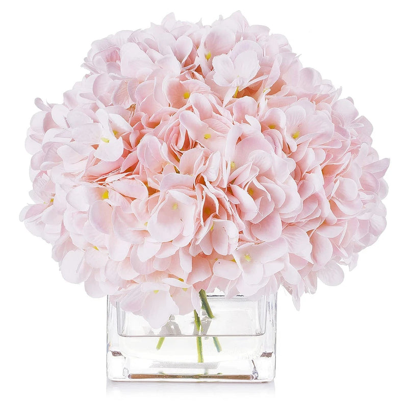 Enova Floral Artificial Flowers Silk Hydrangea Fake Flowers Arrangement in Cu... Hydrangea