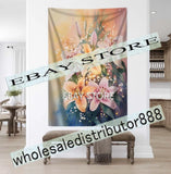 Lilies Flower Bouquet Tapestry Romantic Style dreamy ethereal 59X82 in Lily