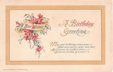 1915 Winsch Birthday Motto Postcard of Pretty Pink Carnations Carnation
