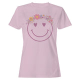 Smiley Face Art Women's T-shirt Roses