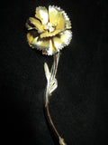 VINTAGE LARGE SILVER COLOR CARNATION RHINESTONE FLOWER 4