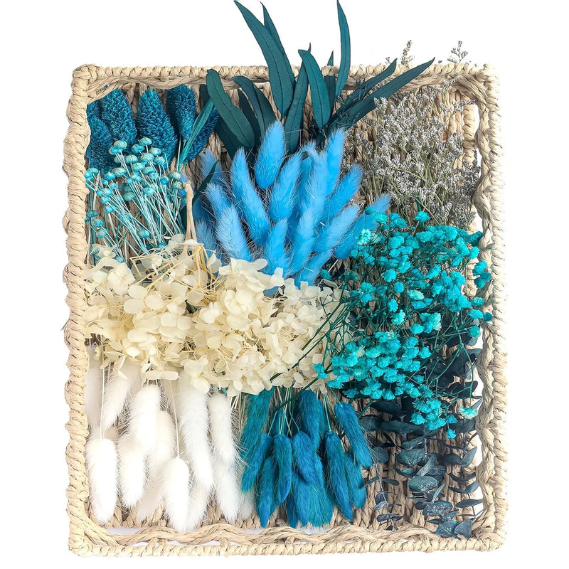 Dried Flowers for Vases Mini Floral Bouquet Blue Arrangement Home Decor Hydrangea