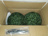 Boxwood 11 In. Artificial Foliage Ball Hedges 2 Pieces Green Plant
