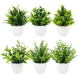 Yoratee Artificial Plant 6PCS Small Fake Plant Greenery Potted Plant Cute Indoor Green Plant