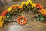 11 Piece  Artificial Multicolor Sunflowers Bunch Stems Faux Flowers Sunflower