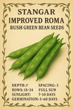 Improved Roma Bush Green Bean Seeds Heirloom Non GMO Organic USA 2026 Garden Plants