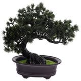 1PC Artificial Bonsai Pine Tree Faux Potted Plant Desktop Fake Tree Pot Ornament Green Plant