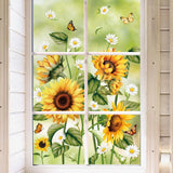 Spring Summer Sunflower Window Clings Daisy Floral Butterfly Window Stickers ... Sunflower