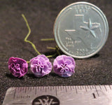 3 Open Carnations Pastel Purple Lilac Flower Garden Bouquet 1:12 Miniature #1983 Carnation
