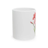 Pink Carnation Floral Mug | Ceramic Coffee Cup Carnation
