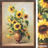 30W"x40H" SUNFLOWERS IN BRONZE by WELBY - FLORAL VASED FLOWERS CHOICES of CANVAS Sunflower