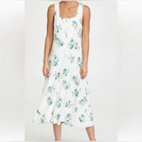 Rolla's Claire Hydrangea Midi Dress White Floral Size Small Hydrangea
