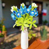 Handmade Crochet Bluebonnet Bouquet (no vase): Texas Wildflower Decor Bouquet