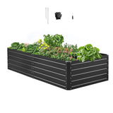 VEVOR Metal Raised Garden Bed Galvalume Planter Box 6.7 x 3 x 1.5ft Outdoor Garden Plants