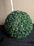 Artificial Topiary Boxwood Ball 2- Piece, 1 Ball, 10-inch Diameter Greenery Green Plant