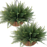 Fake Ferns Hanging Baskets,2Pcs Artificial Hanging Plants Outdoor, 2 Hanging Pla Green Plant