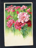 E8825 Flowers Carnations embossed PU1910 cds Launceston vintage postcard Carnation
