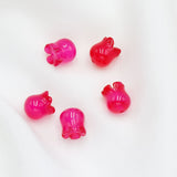 20pcs Natural Rose Red Agate Stone Lily of The Valley Flower Pendant Beads DIY Lily