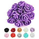 48 Mini Roses 4" Foam Artificial Flowers Stems Wedding Party DIY Craft Supplies Bouquet