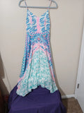 Lily Pulitzer Size 00 Zip Back, Multicolored Floral, Sundress, Sleeveless Modest Lily
