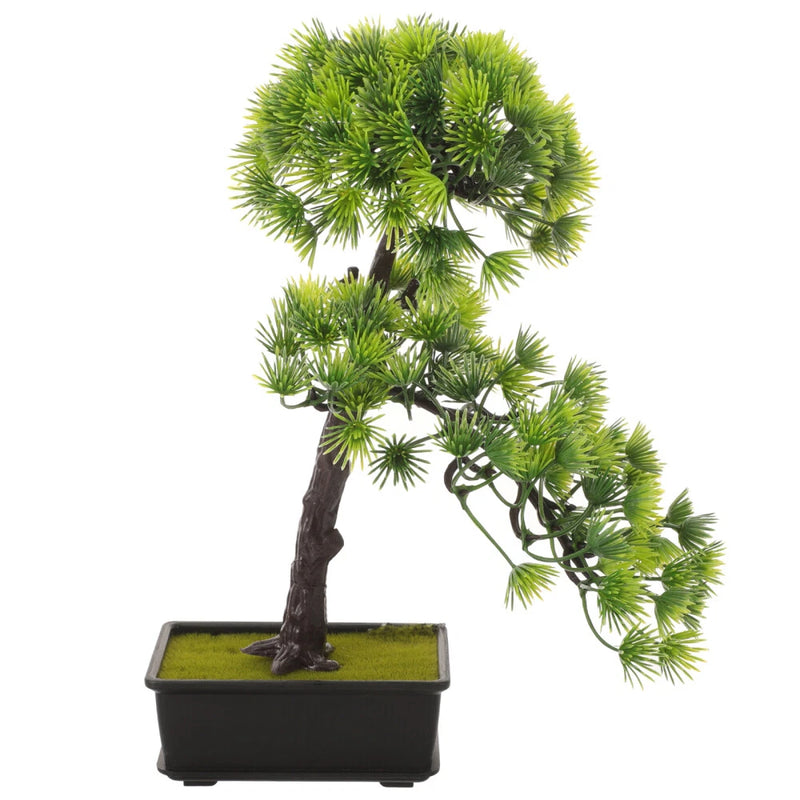Artificial Pine Tree Ornament Realistic Plant Potted Bonsai Lifelike Tree Decor Green Plant