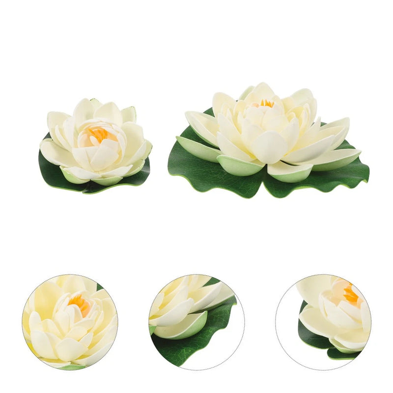 6 Pcs Water Lily Pad Artificial Flowers Outdoor Craft Decorations Lily