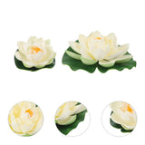 6 Pcs Water Lily Pad Artificial Flowers Outdoor Craft Decorations Lily